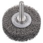 Brosse ronde fil metallique ondule 0,20mm diam. 50mm avec tige 6mm