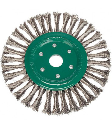 Brosse ronde torsadée diam. 125x14mm fil d'acier inox 0,5 mm