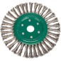 Brosse ronde torsadée diam. 125x14mm fil d'acier inox 0,5 mm