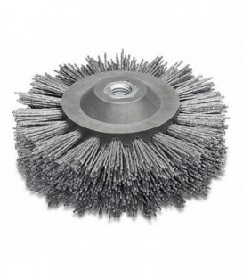 Brosse ronde diam. 140mm poils abrasifs SIC K 80 filetage M14