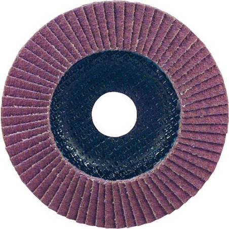 Rondelle a lamelles abrasives inox Grain emeri special:KK 40 diam 125 mm / tissu de coton