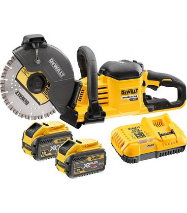 Tronconneuse a meule sans fil DeWALT DCS 690 X2 54V avec 2x9,0 Ah batteries et chargeur