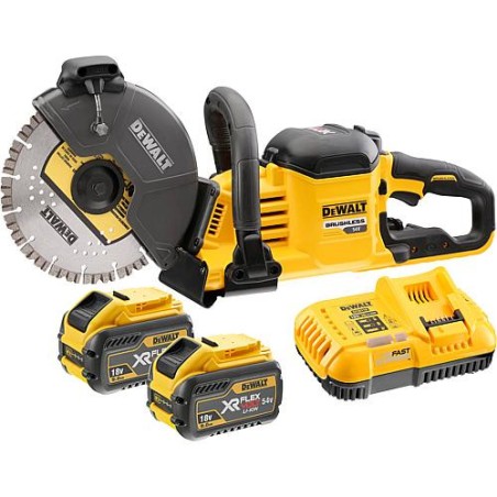 Tronconneuse a meule sans fil DeWALT DCS 690 X2 54V avec 2x9,0 Ah batteries et chargeur