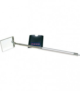 Miroir telescopique en cristal 7x8cm extractible jusqu'a 80 cm gaine de protection inclus