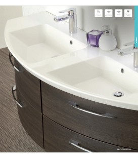 Meuble Suspendu Salle de Bain Double asque Cassca 153