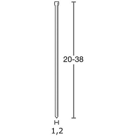 Pointe 1,2x38mm zingué 5000 pcs