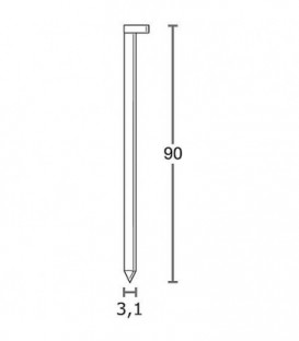 Clous a tete plate 3,1x90 mm brut Sencote, 3000 pcs