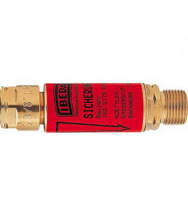 fusible anti-explosion pour acetylene tous gaz 3/8" gauche rouge, pour reducteur de pression