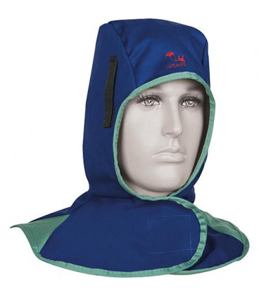 Cagoule de soudeur bleue resistant au feu EN 470