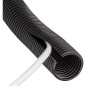 Tube ondule plastique fendu PP-mod, NW29 noir rouleau de 25m