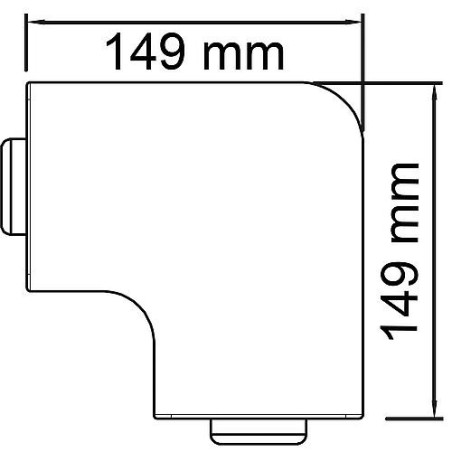 Couvercle angle plat blanc type WDK/HF 60110 / 1 pc