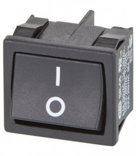 Interrupteur a bascule 10(4) A 2 poles, noir dimensions 22x19 mm