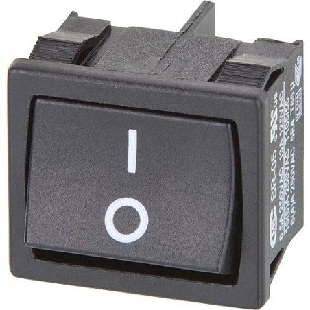 Interrupteur a bascule 10(4) A 2 poles, noir dimensions 22x19 mm