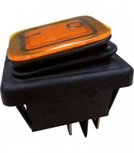Interrupteur a bascule encastre IP65 noir jaune 1 piece