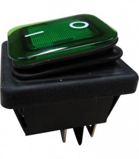 Interrupteur a bascule encastre IP65 noir vert 1 piece