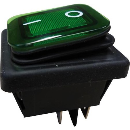 Interrupteur a bascule encastre IP65 noir vert 1 piece
