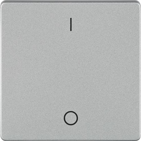 Interrupteur a bascule avec symbole I 0 Aluminium metallique 55 mm x 55 mm Type de protection IP20  1pc