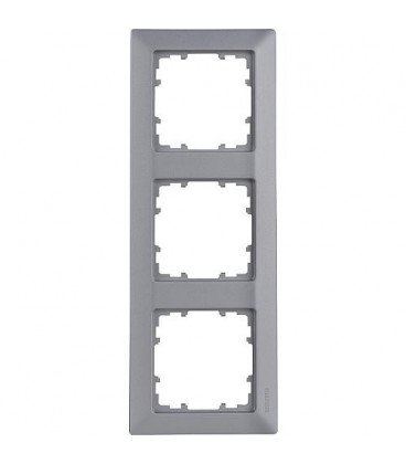 Cadre dim 80 mm 3 compartiments, 222 mm x 80 mm Alu metallique / 1 pc