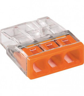 borne de connexion pour boitiers type 2273 - 3 conducteurs orange 2273-203 - emballage 100 pcs