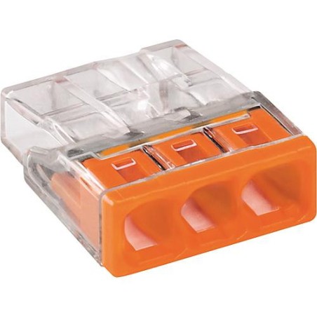 borne de connexion pour boitiers type 2273 - 3 conducteurs orange 2273-203 - emballage 100 pcs