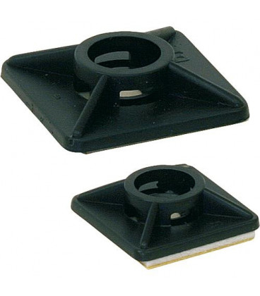 Socle de colle pour attache-cable 28 x 28 mm couleur : noir emballage 100 pcs