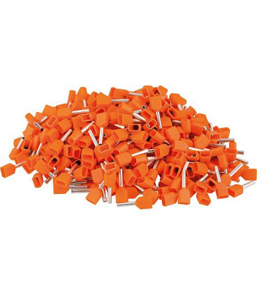 Cosse jumelle isolee 0,50 x 15 orange, sachet a 500 Pieces