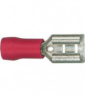 Manchon connecteur plat semi-isole 1,25 mm², 4,8 x 0,8 mm couleur rouge, emballage  :  100 pcs