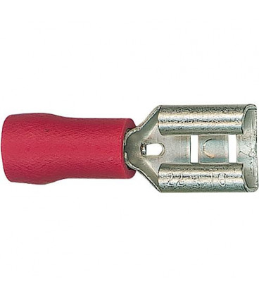 Manchon connecteur plat semi-isole 1,25 mm², 4,8 x 0,8 mm couleur rouge, emballage  :  100 pcs