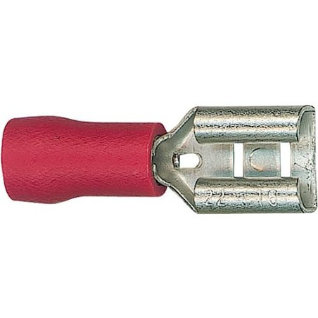 Manchon connecteur plat semi-isole 1,25 mm², 4,8 x 0,8 mm couleur rouge, emballage  :  100 pcs
