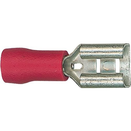 Manchon connecteur plat semi-isole 1,25 mm², 2,8 x 0,8 mm couleur rouge, emballage  :  100 pcs