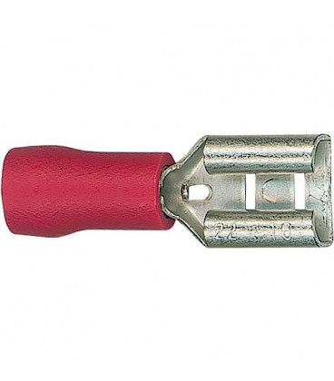 Manchon connecteur plat semi-isole 1,25 mm², 2,8 x 0,5 mm couleur rouge, emballage  :  100 pcs