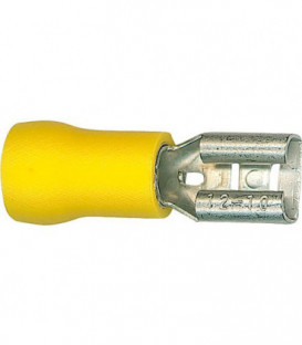 Manchon connecteur plat semi-isole 5,5 mm², 6,3 x 0,8 mm couleur jaune, emballage  :  100 pcs