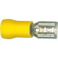 Manchon connecteur plat semi-isole 5,5 mm², 6,3 x 0,8 mm couleur jaune, emballage  :  100 pcs