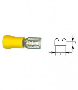 Manchon connecteur plat semi-isole 5,5 mm², 6,3 x 0,8 mm couleur jaune, emballage  :  100 pcs