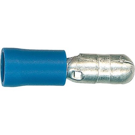Fiche coaxial semi-isolee 2,5 mm², 4,0 mm Couleur bleu, emballage  :  100 pcs