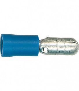 Fiche coaxial semi-isolee 2,5 mm² 5,0 mm Couleur bleu, emballage  :  100 pcs