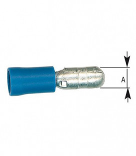 Fiche coaxial semi-isolee 2,5 mm² 5,0 mm Couleur bleu, emballage  :  100 pcs