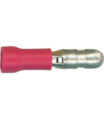 Fiche coaxial semi-isolee 1,25 mm², 4,0 mm Couleur rouge, emballage  :  100 pcs