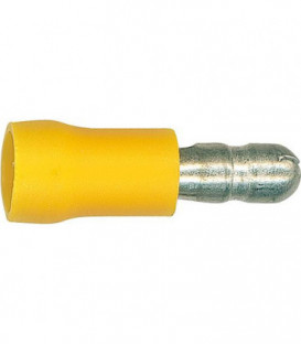 Fiche coaxial semi-isolee 5,5 mm², 5,0 mm couleur jaune, emballage  :  100 pcs