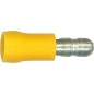 Fiche coaxial semi-isolee 5,5 mm², 5,0 mm couleur jaune, emballage  :  100 pcs