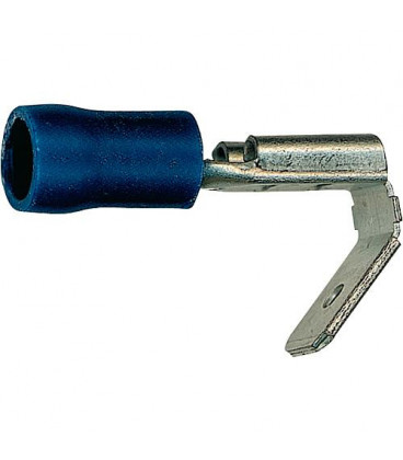 Cosse Faston avec derivation semi-isolee, 2,5 mm², 6,3 x 0,8mm Couleur bleu, emballage  :  100 pcs