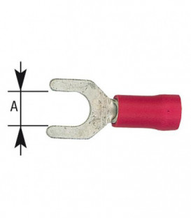 Cosse de cable en forme fourchu isolee, 1,25 mm², 3,7 mm Couleur rouge, emballage  :  100 pcs