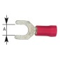 Cosse de cable en forme fourchu isolee, 1,25 mm², 6,4 mm Couleur rouge, emballage  :  100 pcs
