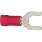 Cosse de cable en forme fourchu isolee, 1,25 mm², 4,3 mm Couleur rouge, emballage  :  100 pcs