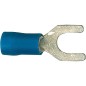 Cosse de cable en forme fourchu isolee, 2,5 mm², 4,3 mm Couleur bleu, emballage  :  100 pcs