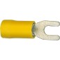 Cosse de cable en forme fourchu isolee, 5,5 mm², 6,4 mm Couleur jaune, emballage  :  100 pcs