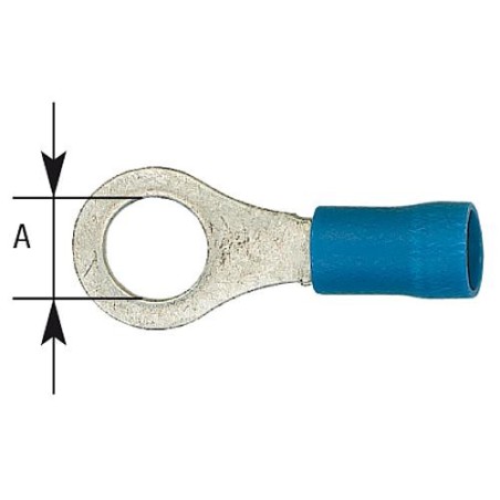 Cosse de cable en forme de bague isolee, 2,5 mm², 8,4 mm Couleur bleu, emballage  :  100 pcs