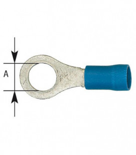 Cosse de cable en forme de bague isolee, 2,5 mm², 3,2 mm Couleur bleu, emballage  :  100 pcs