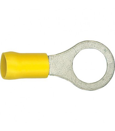 Cosse de cable en forme de bague isolee, 5,5 mm², 6,4 mm Couleur jaune, emballage  :  100 pcs