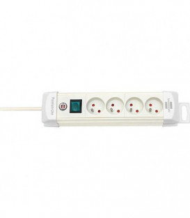 4 prises de courant Premium Plus blanc 1,8m H05VV-F 3G1,5 avec interrupteur